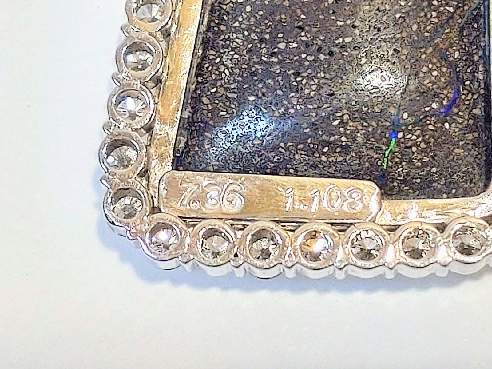 9／18 迄 価格 〓 Pt900 ボルダーオパール プラチナトップ 鑑別付 9／18 迄 価格 〓 Pt900 ボルダーオパール プラチナトップ 鑑別付