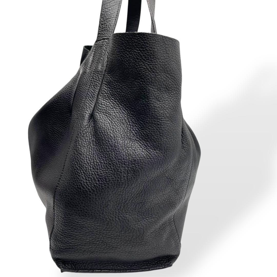 【現行】フルラ ルーチェ トートバッグ レザー シボ革 A4 ブラック 美品 FURLA フルラ トートバッグ 肩掛け レザー シボ革 ブラック
