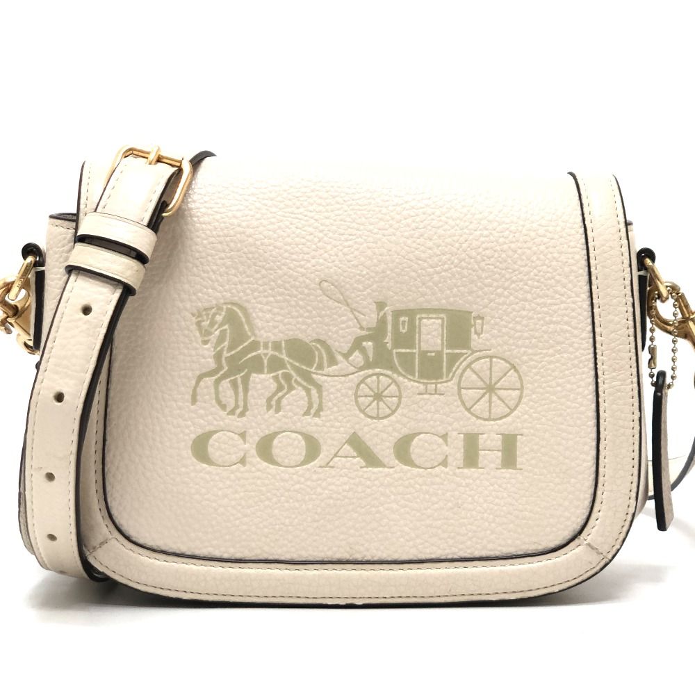 COACH コーチ ショルダーバッグ ホースアンドキャリッジ C4058 レザー ホワイト