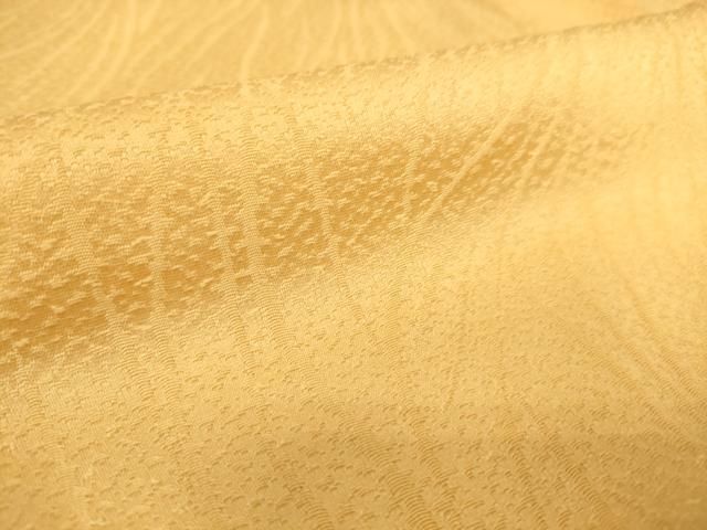 平和屋着物▽上質な色無地 単衣 芝地紋 雄黄色 正絹 逸品 未使用