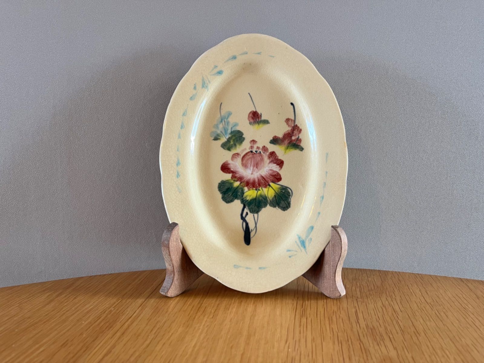 レア！ヴィンテージ ブルーソンべ ソンべ焼き☆ベトナム陶器 皿