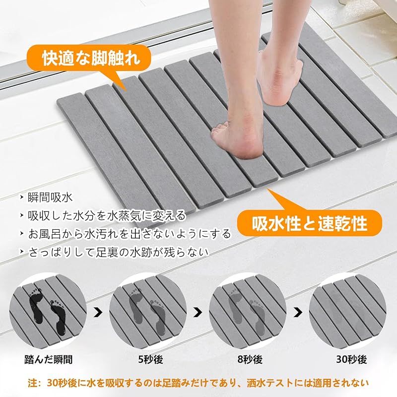 イシガキ 珪藻土 ジョイント式バスマット 大 グレー HO1972 珪藻土 ジョイント式バスマット用 1個 イシガキ産業 通販モノタロウ