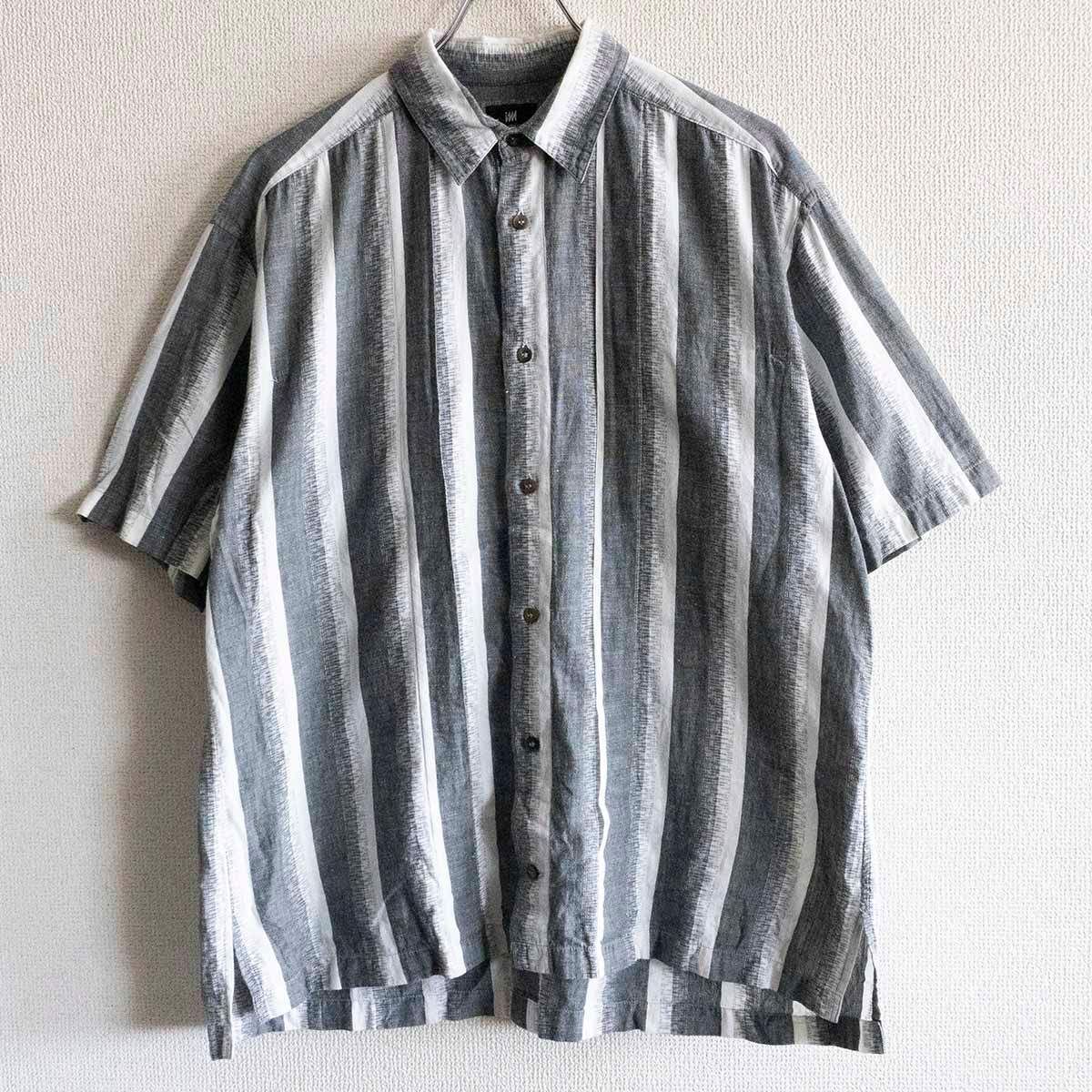 Plantation イッセイミヤケ系列 ストライプシャツ M 日本製 希少 希少 80s 90s issey miyake イッセイミヤケ 半袖 シャツ M