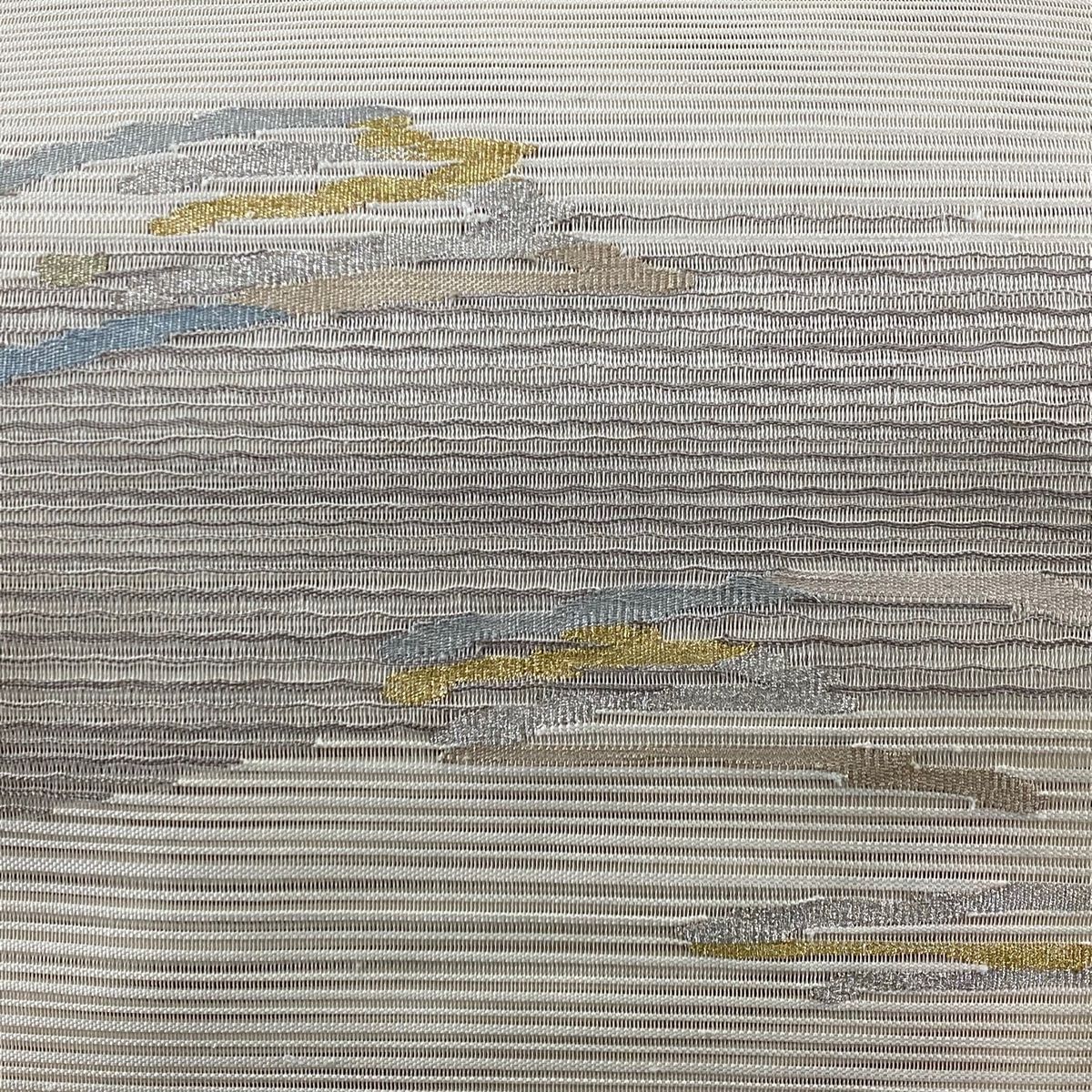 名古屋帯 秀品 夏帯 絽 八寸名古屋帯 松葉仕立て 霞 金銀糸