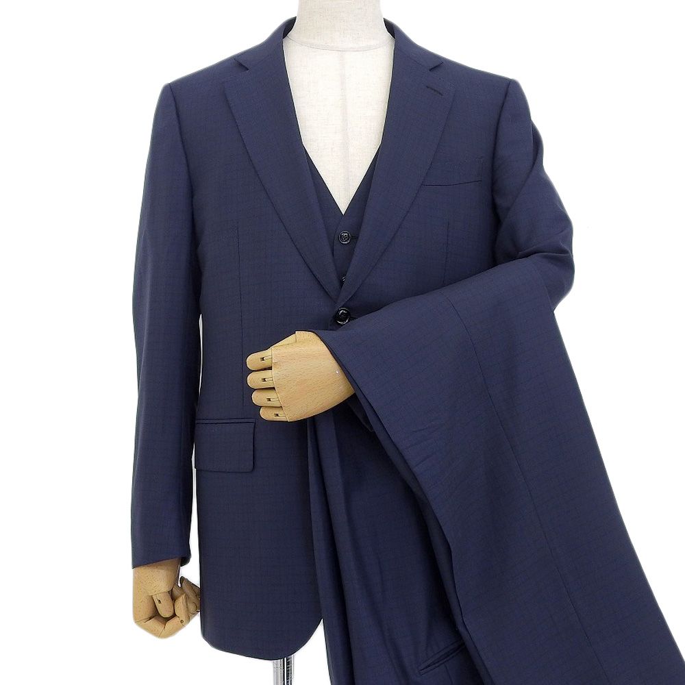 【美品】定価11万円　ゼニア　スリーピース ERMENEGILDO ZEGNA PREMIUM WOOL ブラウンツイルスリーピース