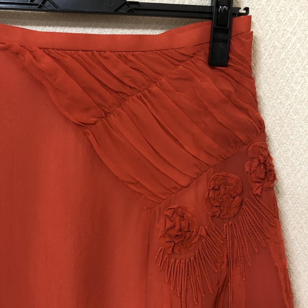 ★美品　vivientam 膝丈シルクスカート VIVIENNE TAM ヴィヴィアンタム シルク100 膝丈スカート レッド