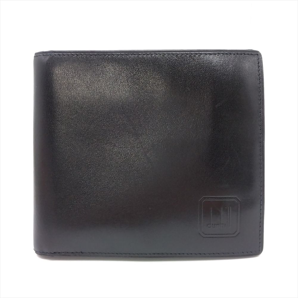 美品 Dunhill 財布 黒 二つ折り財布 ダンヒル オックスフォード