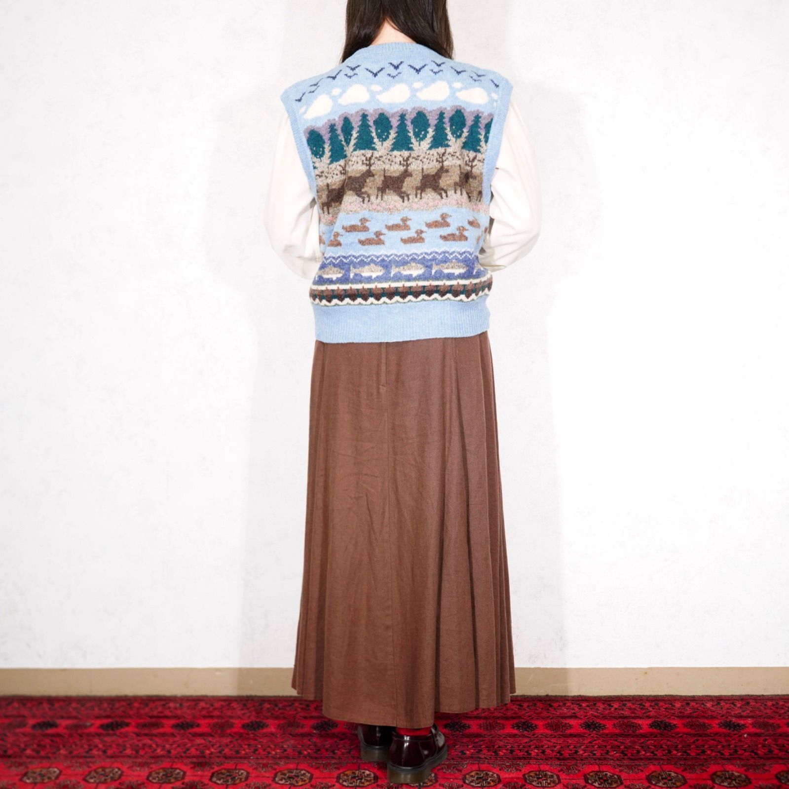 アメリカ古着アニマルデザインニットベスト