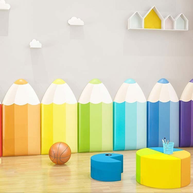 ウォールクッション 7色セット 鉛筆 型 壁クッション セーフティーグッズ ベビーガード テープ付き ケガ防止 衝撃吸収 コーナークッション クッションマット プレイマット 遊び場 病院 lujf139