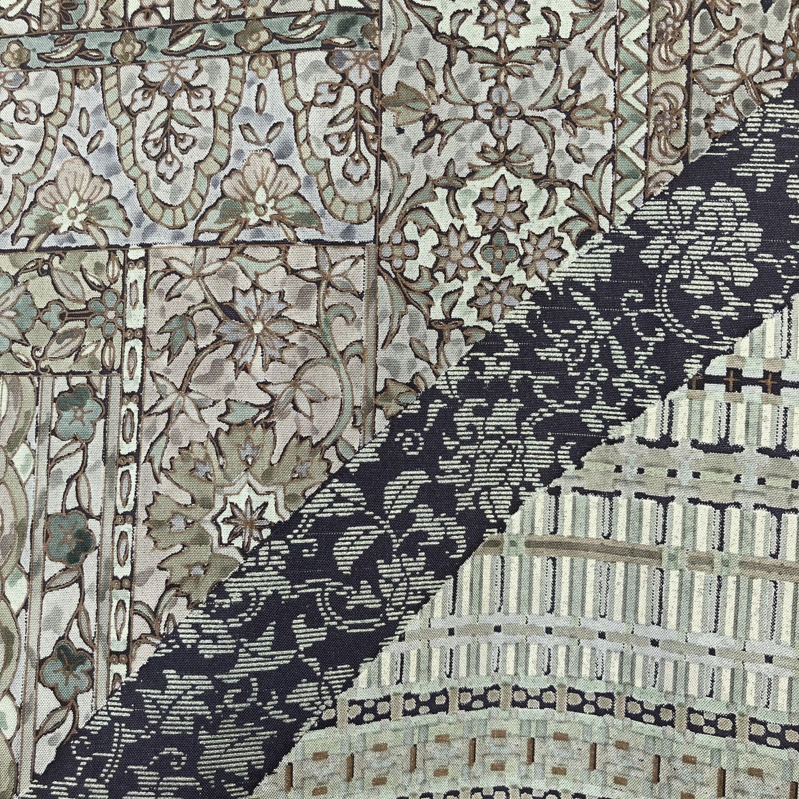 平和屋着物○京の名門・菱屋六右ェ門 紬 色留訪問着 孔雀文 正絹 逸品