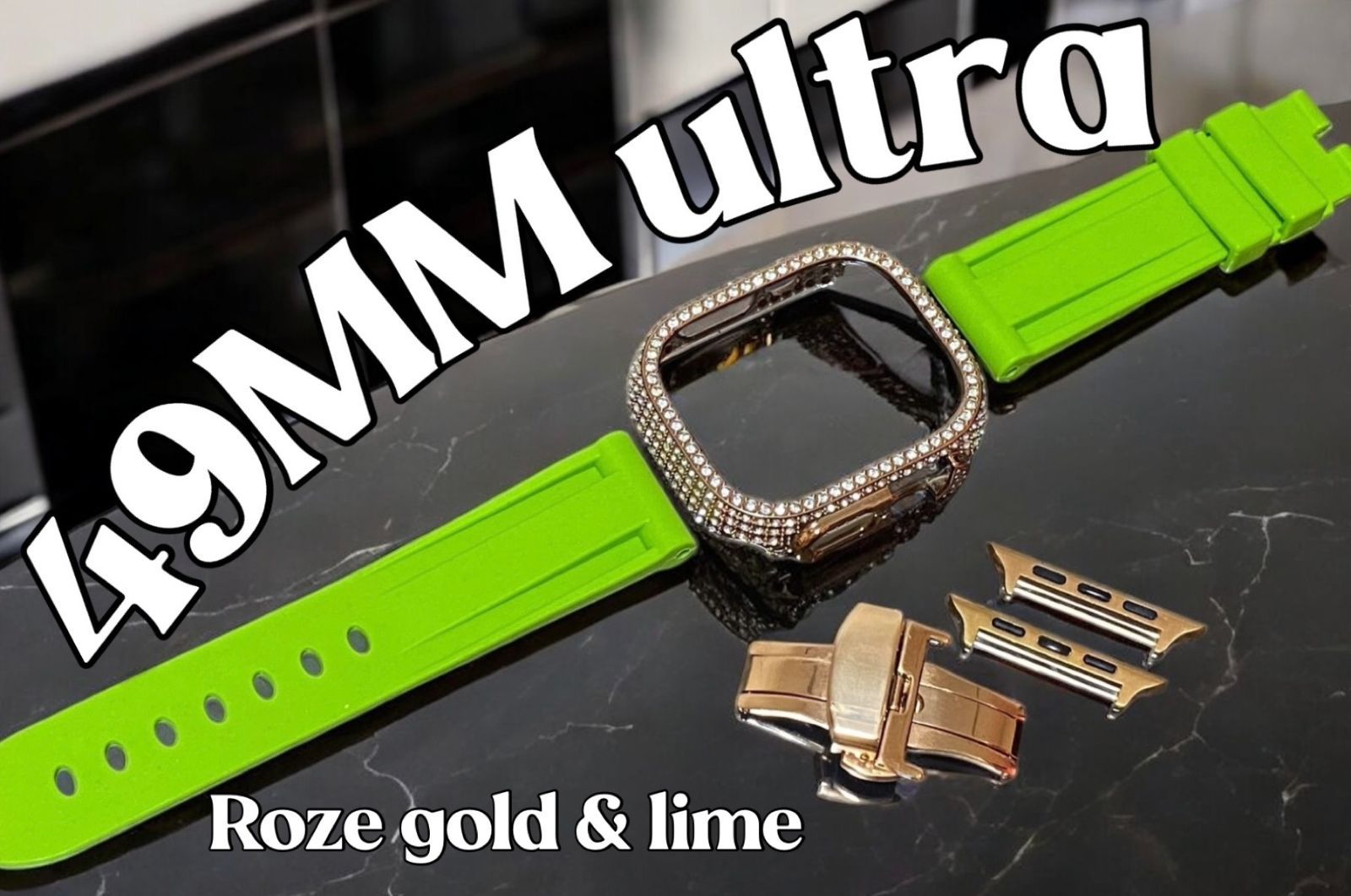 ultra 49mm アップルウォッチ ケースカバーApple Watch. カスタム ベルト ラバーバンド キラキラ カバー ケース 36