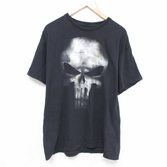 XL/古着 半袖 Tシャツ メンズ マーベル パニッシャー 大きいサイズ コットン クルーネック 黒 ブラック 23apr20 中古
