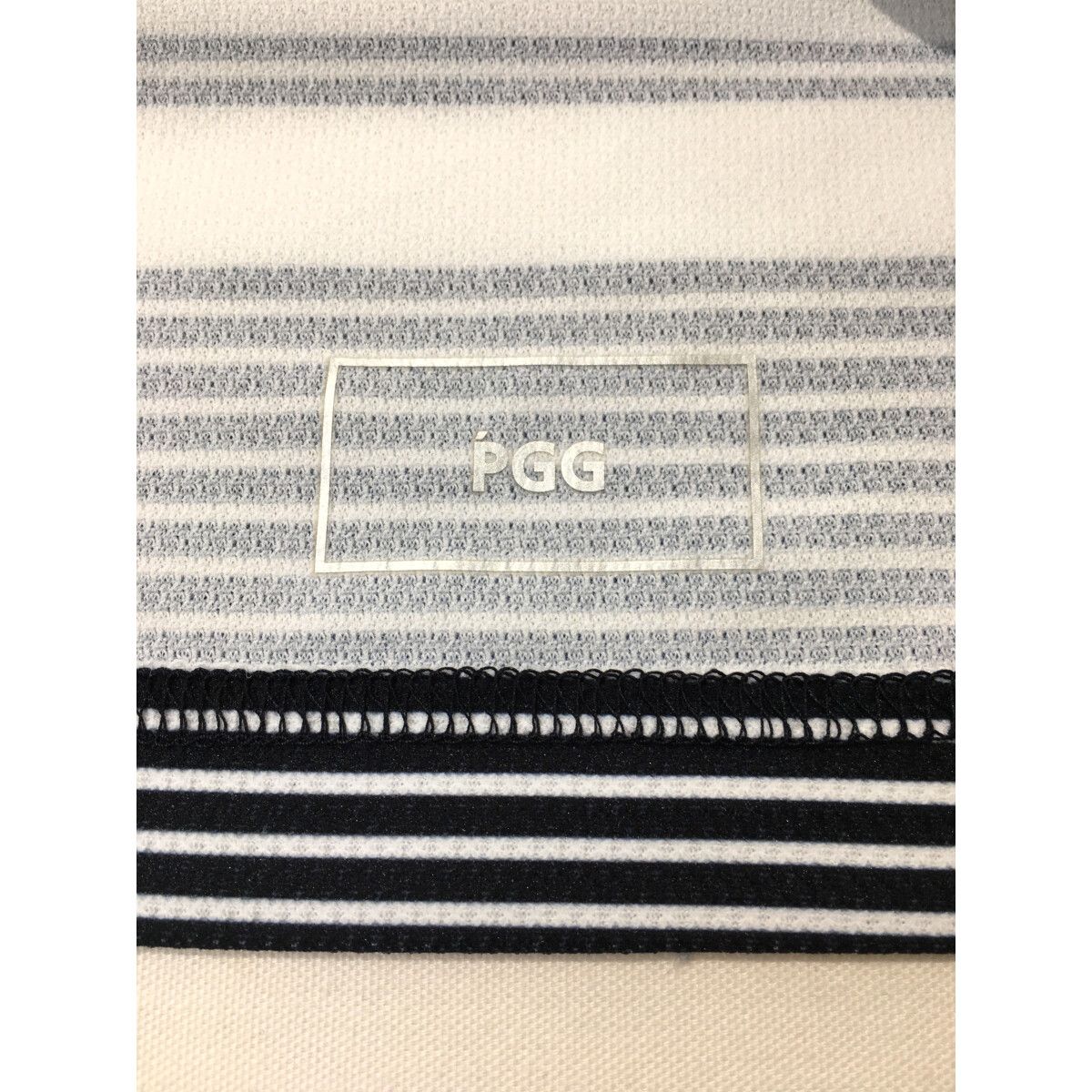 PEARLY GATES - coco 中古 ピージージー PGG メンズ 半袖シャツ 6(LL) 紺×白  ハーフジップ ボーダー 中古 メンズ パーリーゲイツ PEARLY GATES 半袖シャツ 6(LL) 白