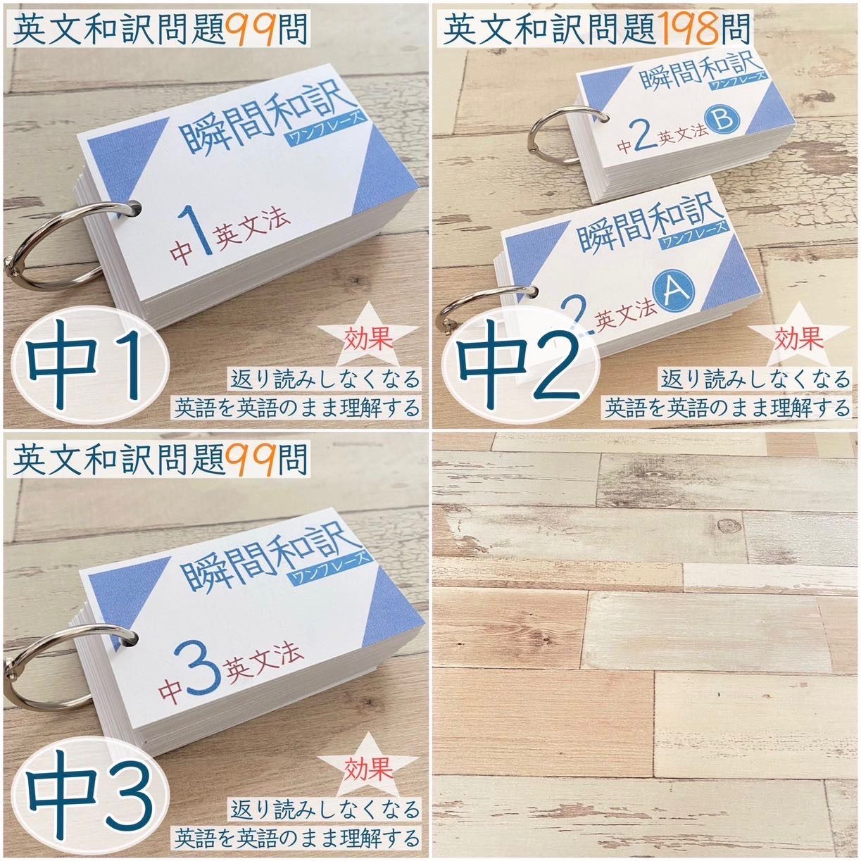 全学年フルパッケージ単元別英文法カード 中学3年間 瞬間和訳カード