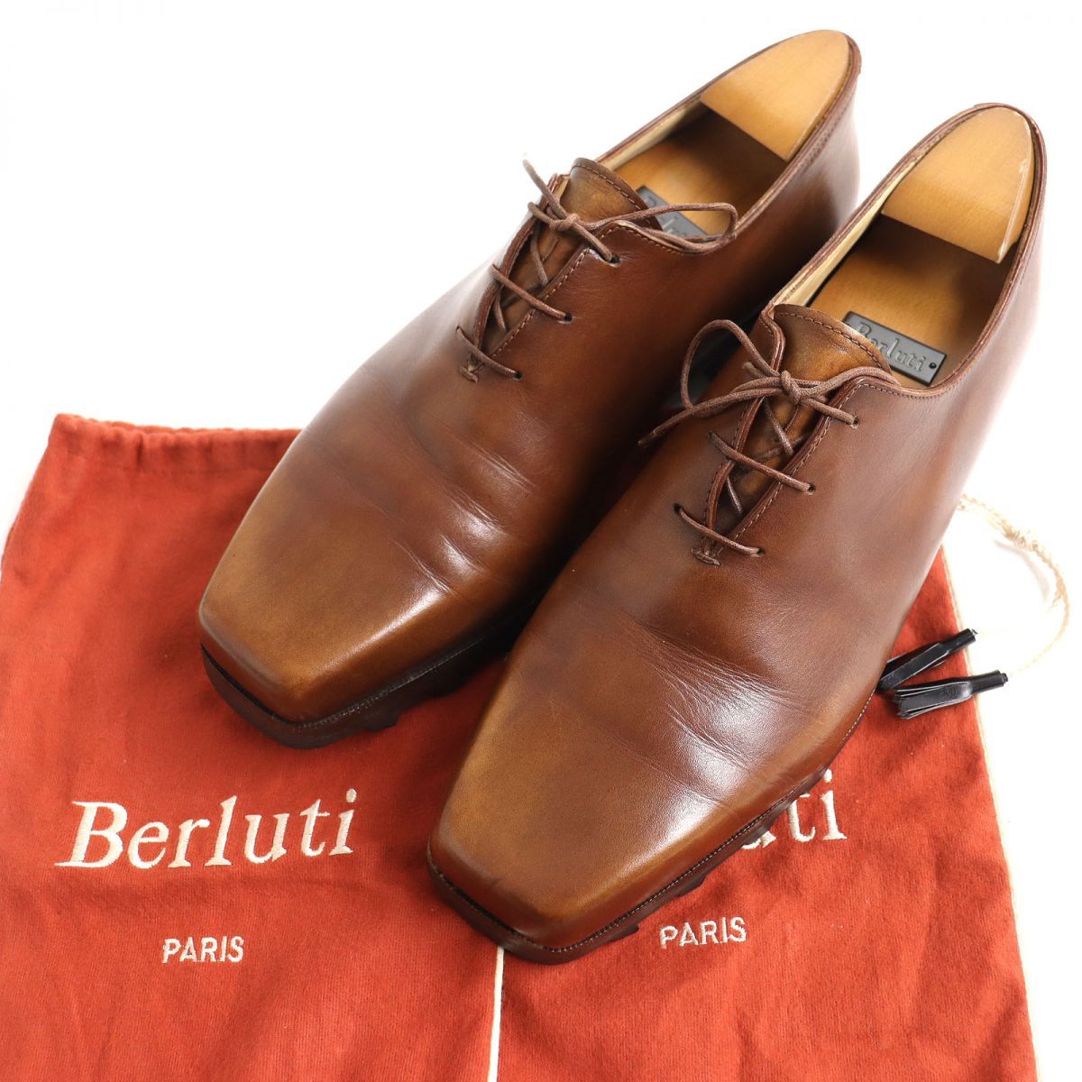 Berluti ベルルッティ オルガ期 ウルティマ ホールカット レザー レースアップ ドレスシューズ ブラウン 9 1 2 袋 シューツリー付き