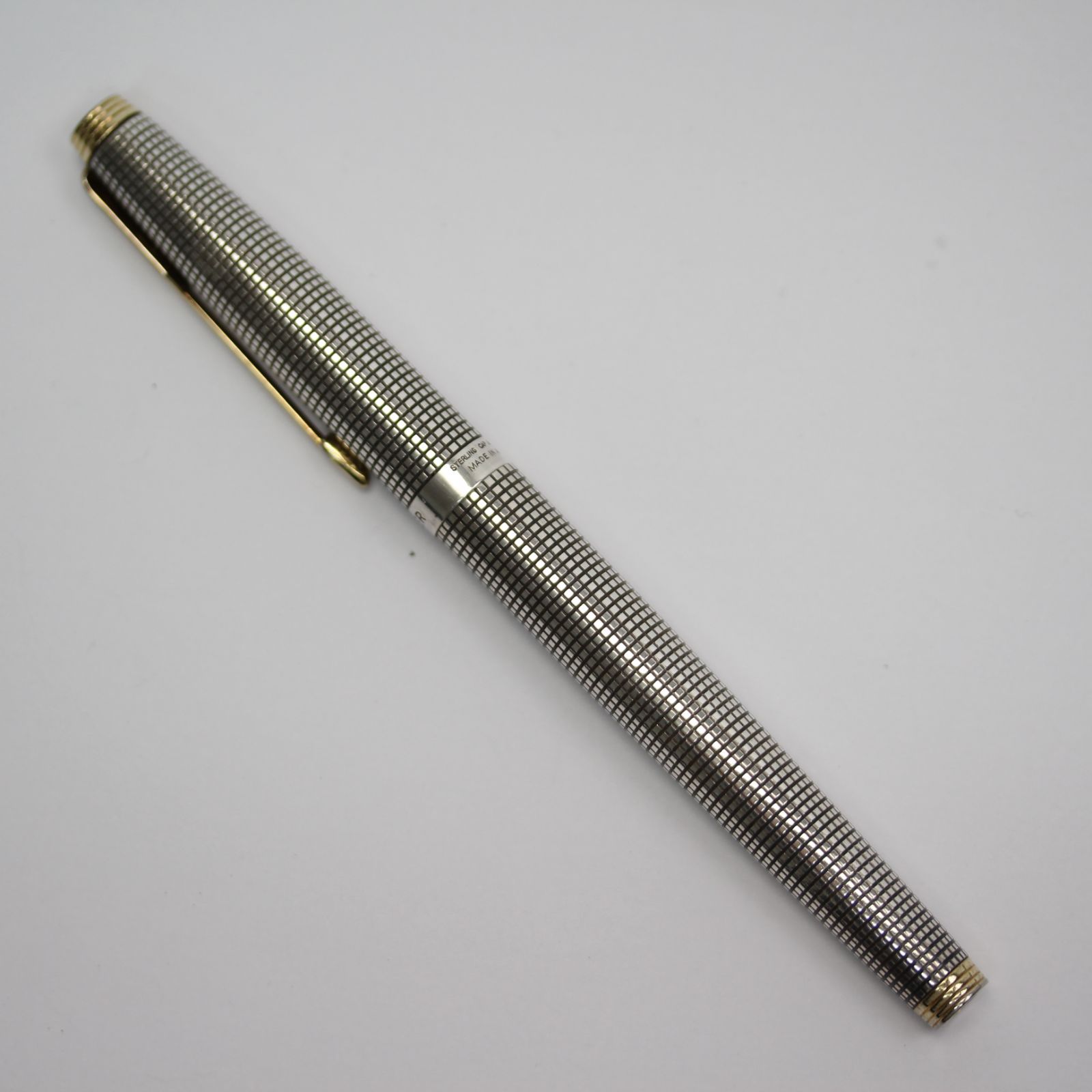 246 PARKER パーカー 75 万年筆 ペン先 14K 585 XF 細 キャップ バレル STERLING SILVER インクなし