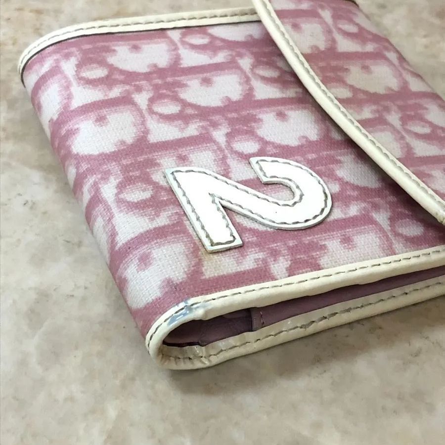 クリスチャンディオール　財布　トロッター　ピンク Christian Dior クリスチャン ディオール トロッター 折り財布