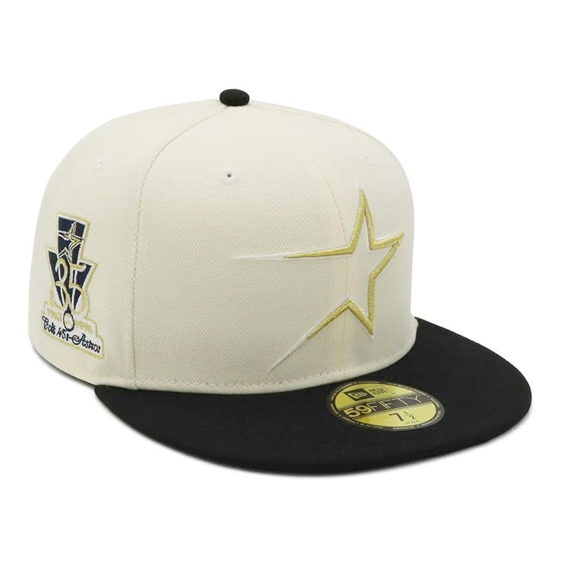 【特価商品】[ニューエラ] キャップ 59FIFTY ONSPOTZ別注 HOUクローム/ブラック 7 5/8 59Fifty 2-Tone Color Chrome Black Side Patch Mlb Houston Astros