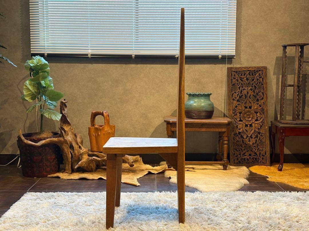 希少　レトロ　無垢材　ヴィンテージ　カフェ　店舗什器　ハイバックチェア　ユニーク ③ 希少 レトロ 無垢材 ヴィンテージ カフェ 店舗什器