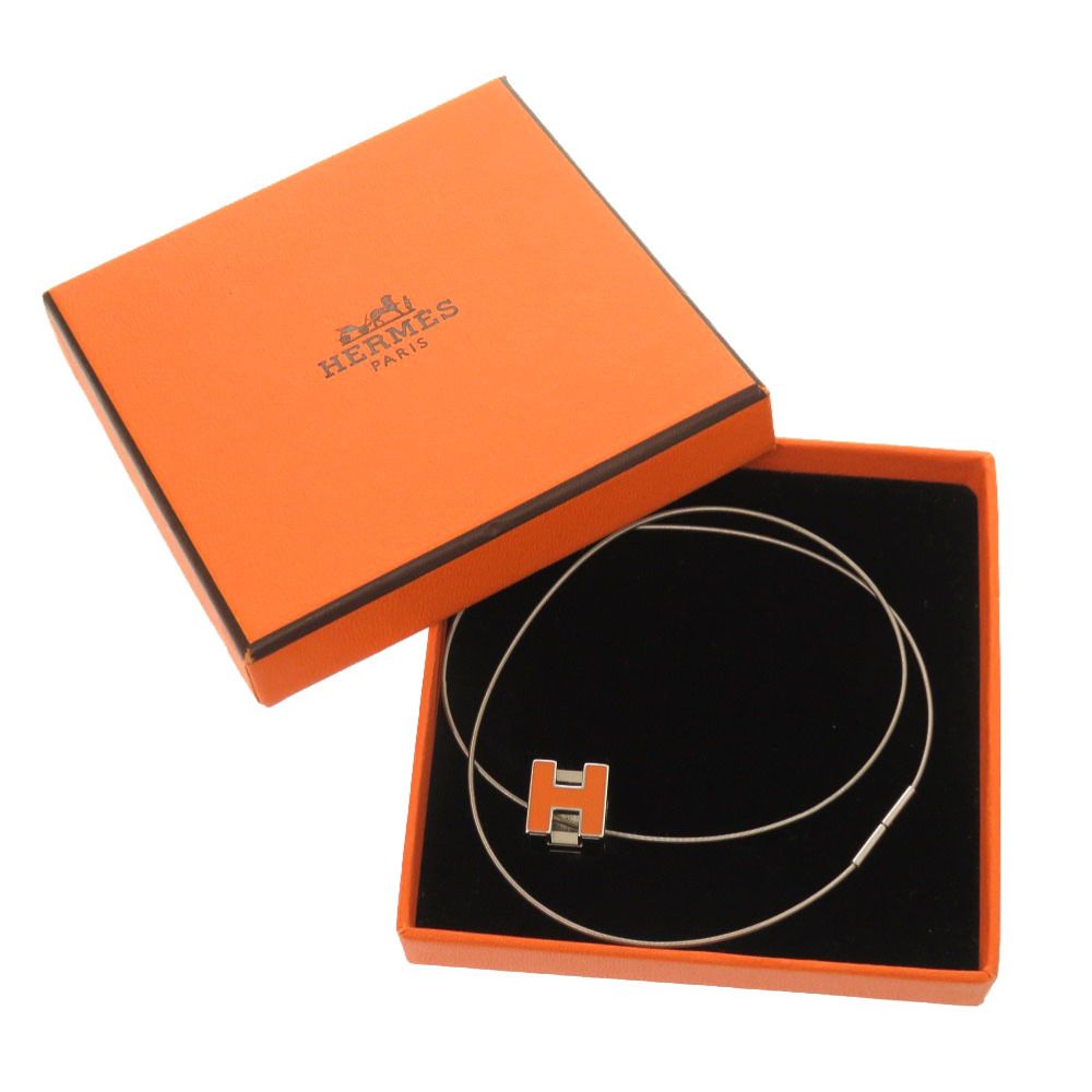 美品 エルメス カージュドアッシュ シルバー オレンジ Hキューブ