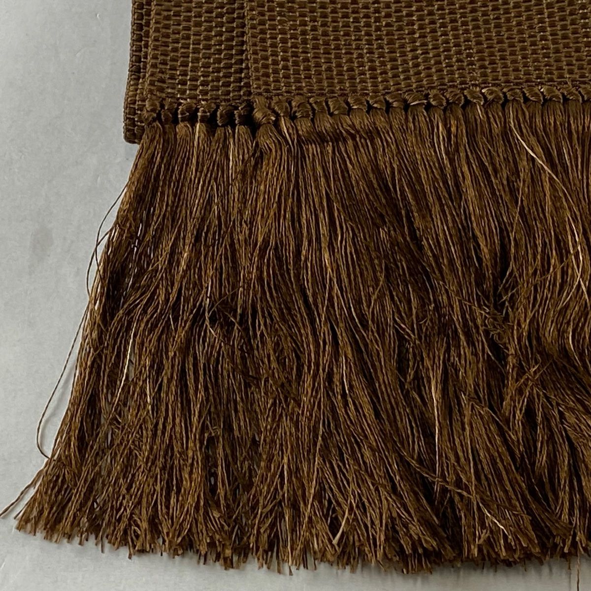 名古屋帯 美品 優品 八寸名古屋帯 松葉仕立て 幾何学 縞 赤 正絹