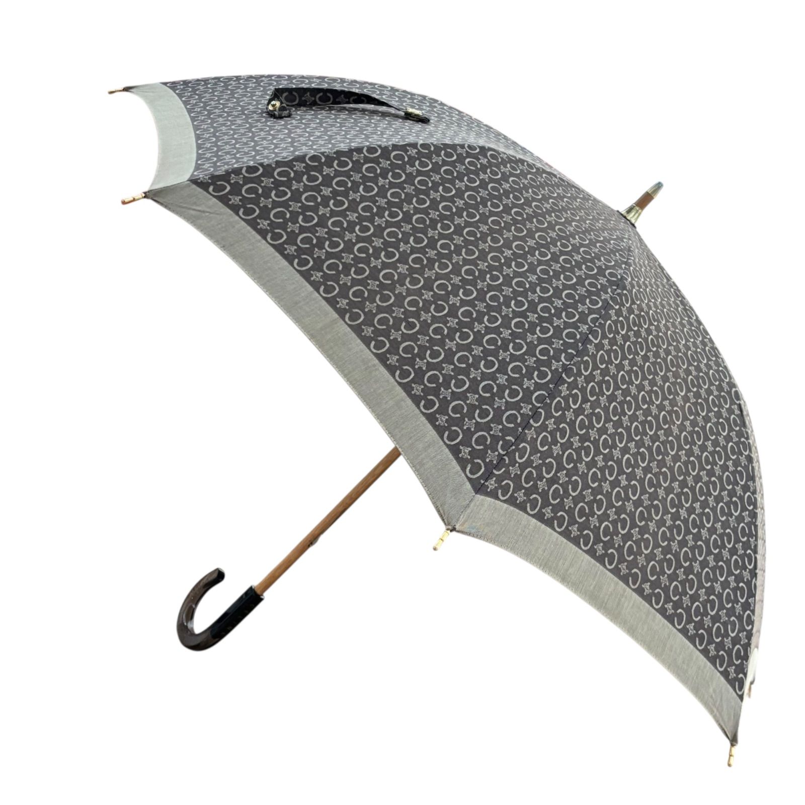 セリーヌ CELINE トリオンフ 日傘 長傘 ブラウン マカダム