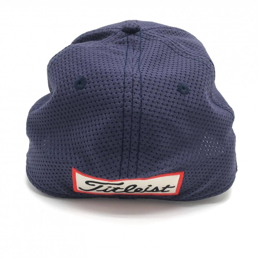 タイトリスト×フットジョイ キャップ ネイビー×白 立体ロゴ刺しゅう メッシュ生地  L/XL ゴルフウェア TITLEIST