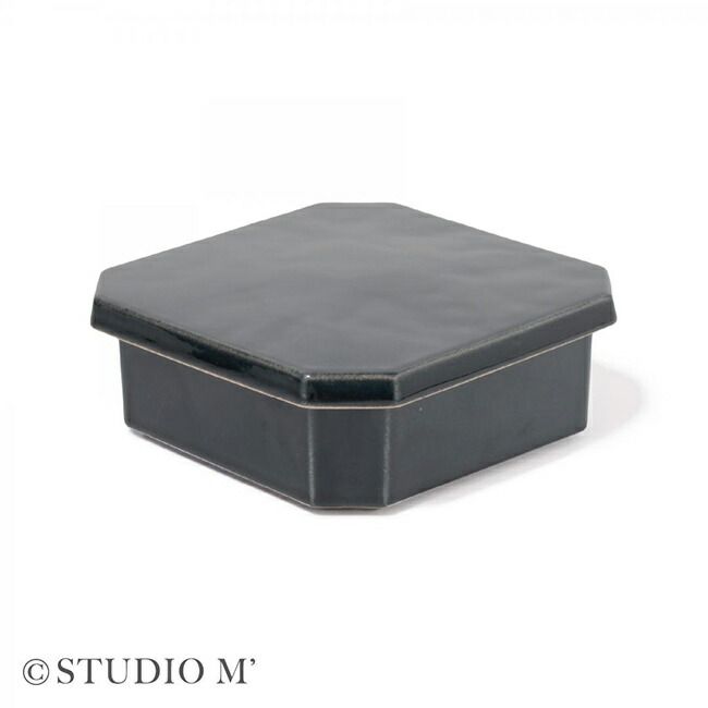 濃藍 182194 studio m’ スタジオエム 隅切二段重 お正月 おせち お節 おもてなし 陶器 磁器 重箱 お重 2段 保存容器 副菜 常備菜 作り置き 保存 容器 食器 深皿 食卓 和モダン おしゃれ 和食 おせち料理 お祝い 正月