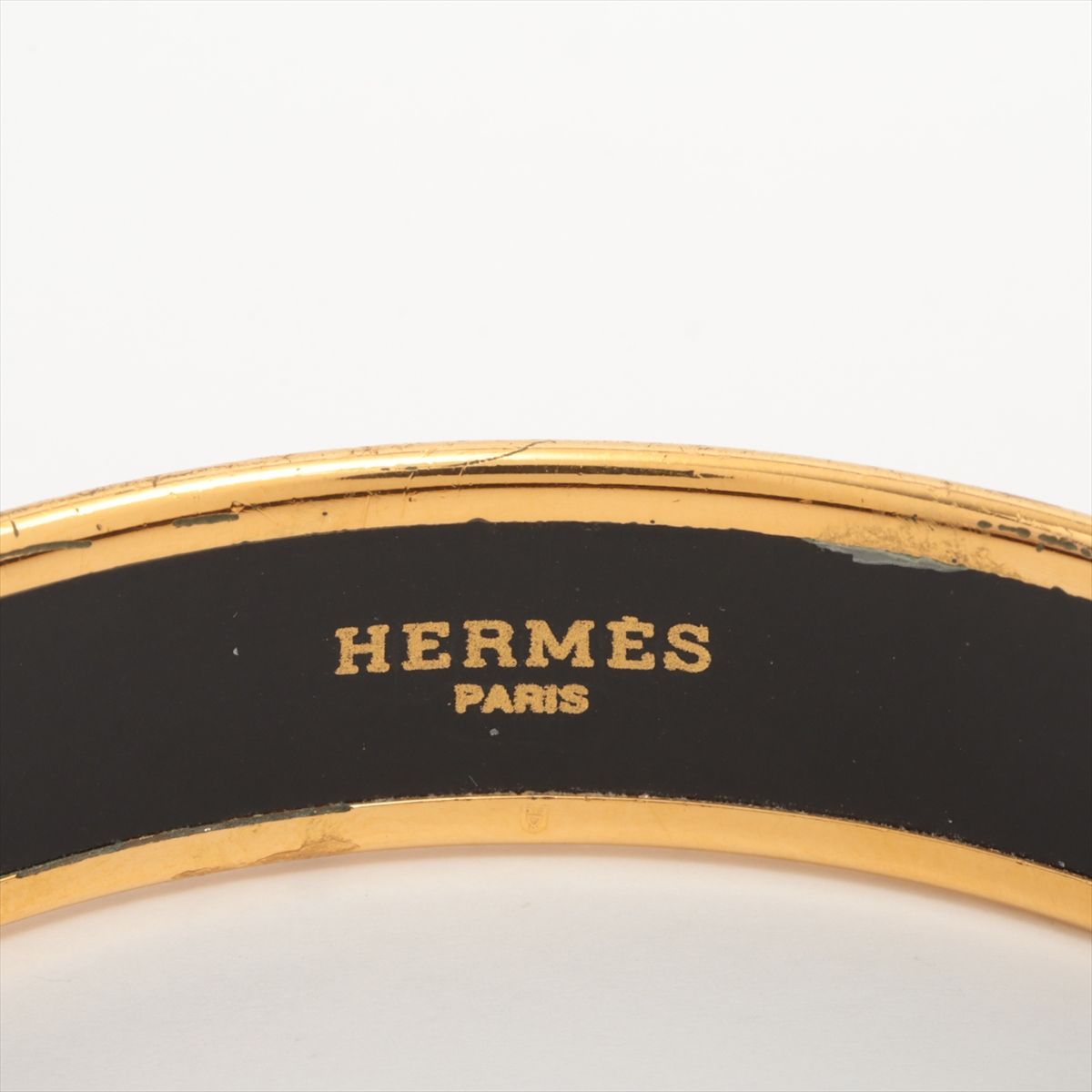 HERMES エルメス エマイユGM バングル ロゴ 馬車 GP × エナメル
