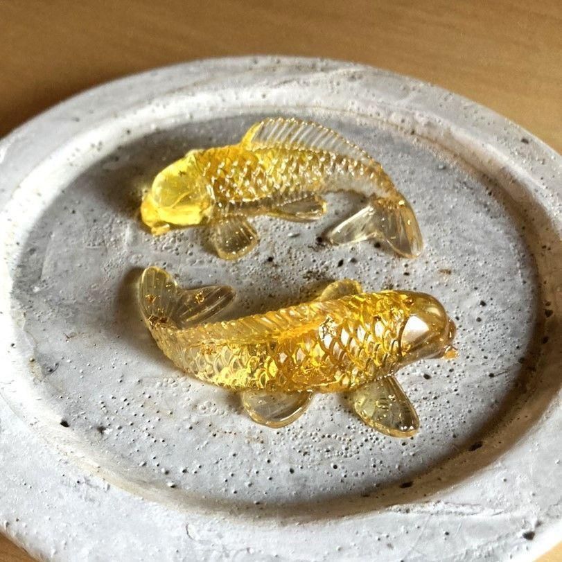 SHOPS】5個セット オルゴナイト 鯉 コイ シトリン 黄水晶 置物