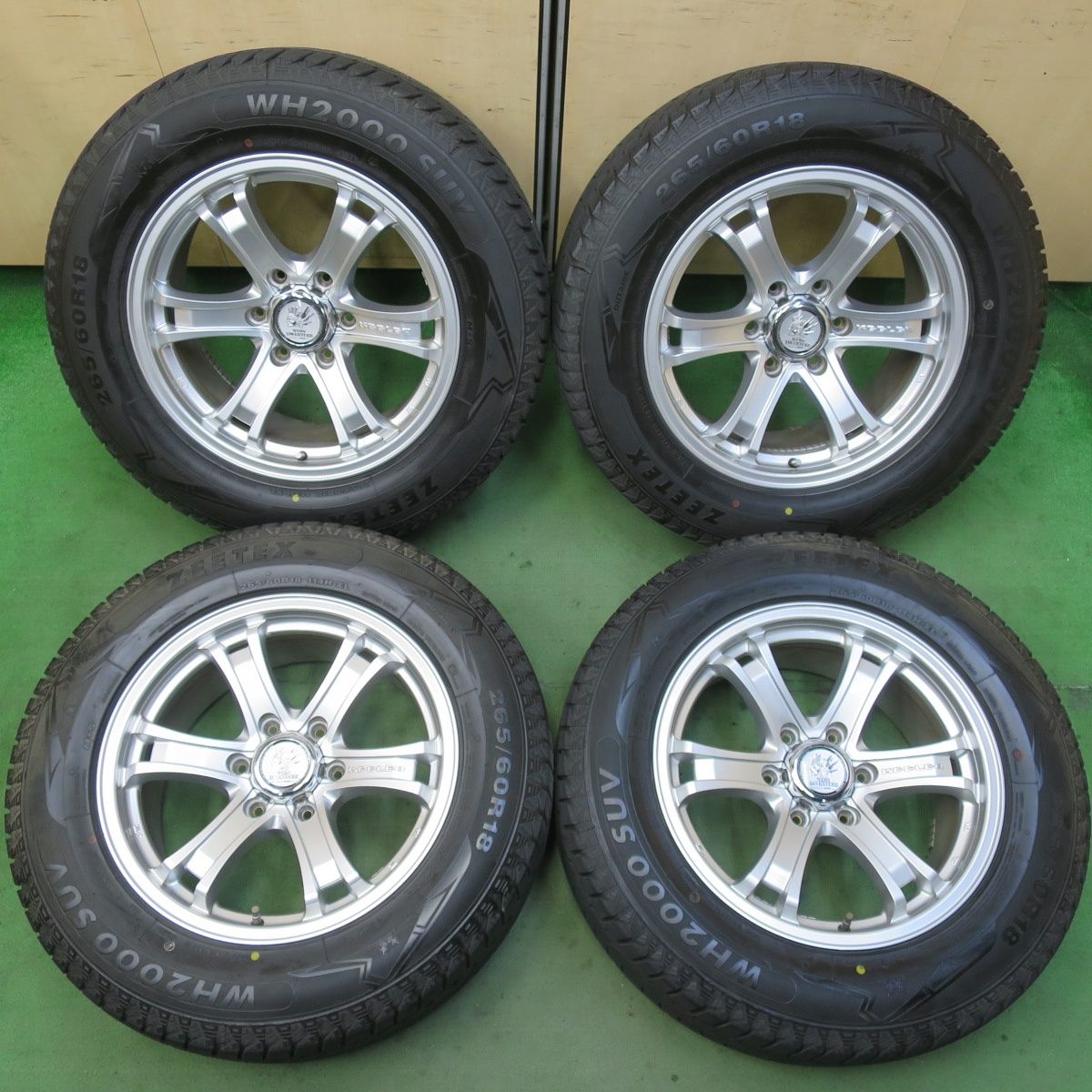 バリ溝 24年 キレイ 9.5分以上 KEELER 265 60R18 スタッドレス ジーテックス WH2000 SUV WEDS ADVENTURE キーラー 18インチ PCD139.7 6H 5092702イス