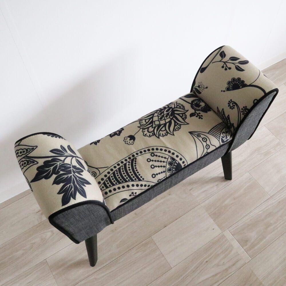 スツールベンチ グレー＆エスニック クッションチェア 椅子 グレー 腰掛 イス 椅子 スリム スツール S MARWIL-DEMENAGEMENTS_CH