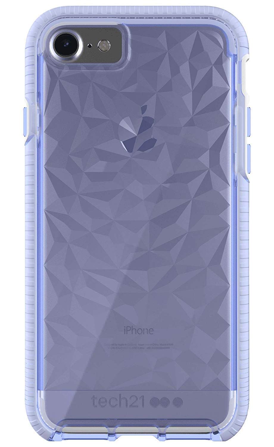 Tech21 Evo 宝石落下防止保護ケース iPhone SE 2022 第3世代 / iPhone SE 2020 / iPhone 8 / iPhone 7 / iPhone 6用 - 超薄型クリアバック 傷防止 - ライラック - バルクパッケージ 
