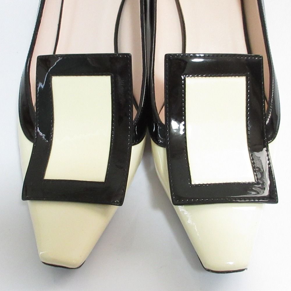 良品 Roger Vivier ロジェヴィヴィエ スクエアトゥ バイカラー