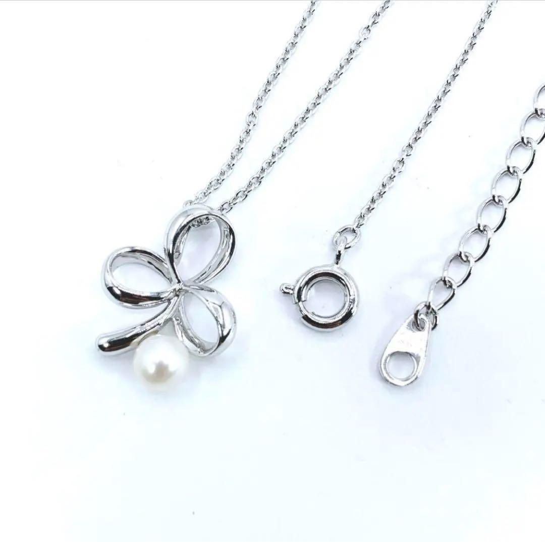 TASAKI タサキ シルバー ネックレス パール 本真珠 1粒 クローバー 