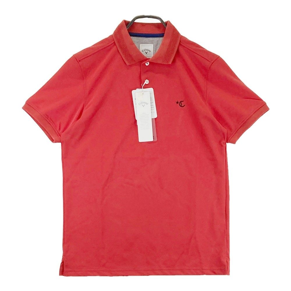 発送日は7です。 サイズ M CALLAWAY SELECT キャロウェイ セレクト 半袖ポロシャツ レッド系 240101437443 ゴルフウェア メンズ ストスト