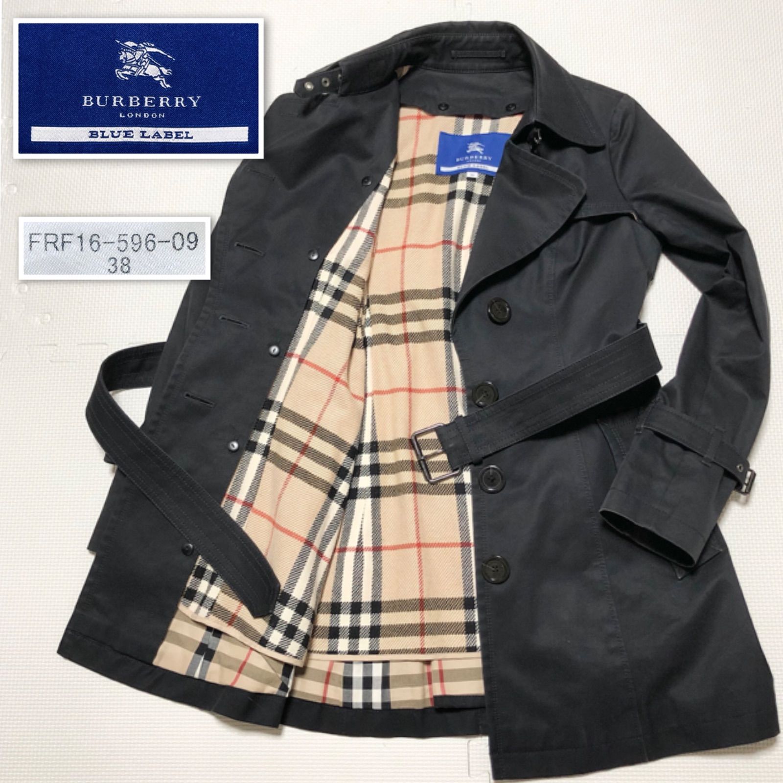 BURBERRY BLUE LABEL トレンチコート　ライナー付　38 バーバリー ブルーレーベル ライナー付 トレンチコート 38