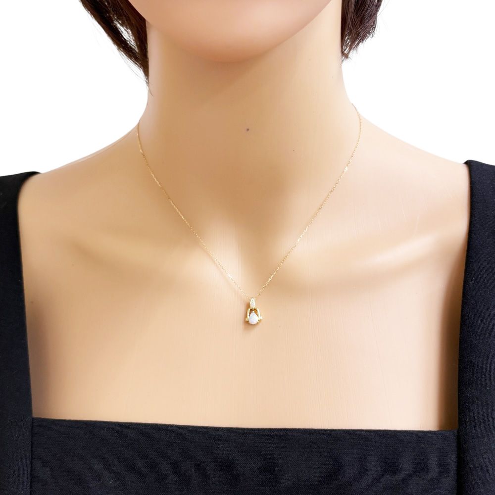 ネックレス 18金 K18イエローゴールド ダイヤモンド レディース 中古  