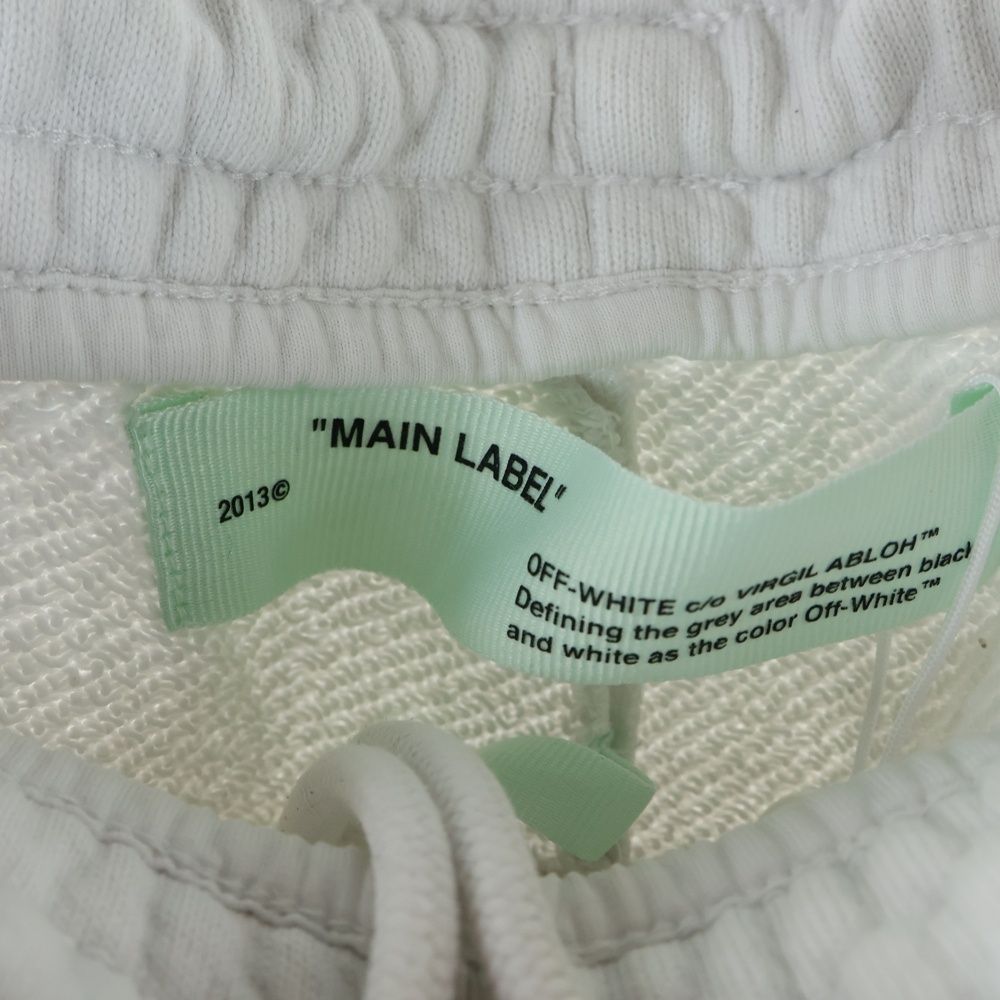  OFF WHITE オフホワイト 19 SS GREEN MAN SLIM ロゴプリント スウェットパンツ ホワイト その他 メンズ