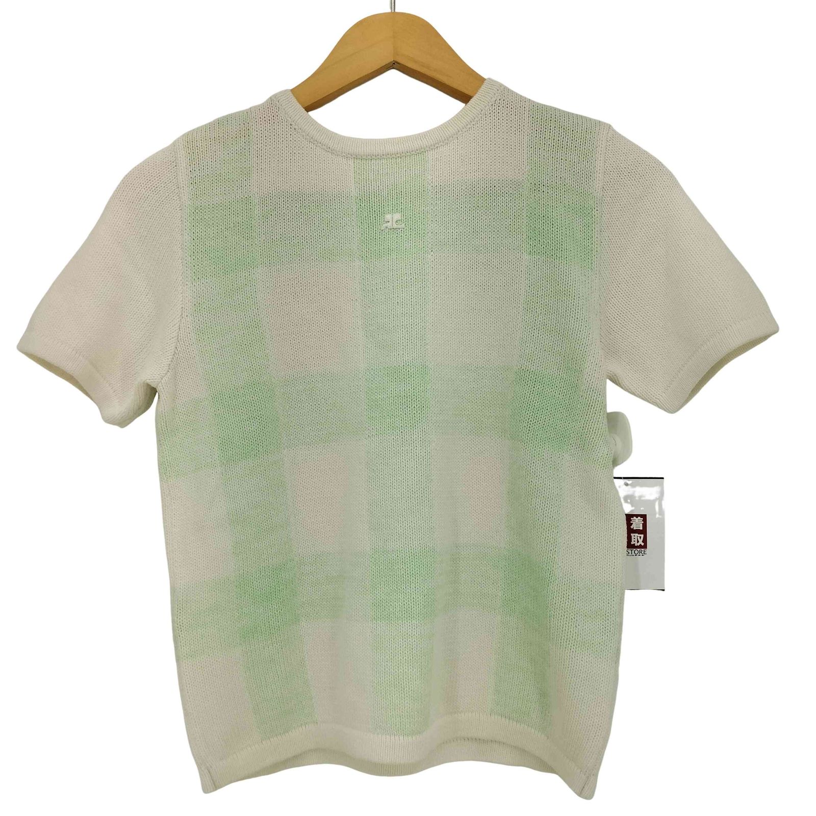 Courreges クレージュ 半袖ニット サイズ:38 ホワイト コットン