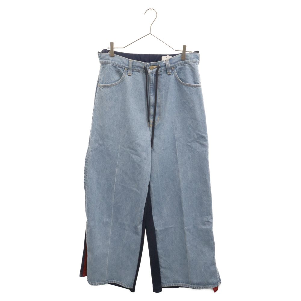 FACETASM ファセッタズム Jersey Merging Denim Pants デニムドッキングワイドトラックロングパンツ インディゴ ネイビー MKS-PT-M10 FACETASM (ファセッタズム) Jersey Merging Denim Pants デニム
