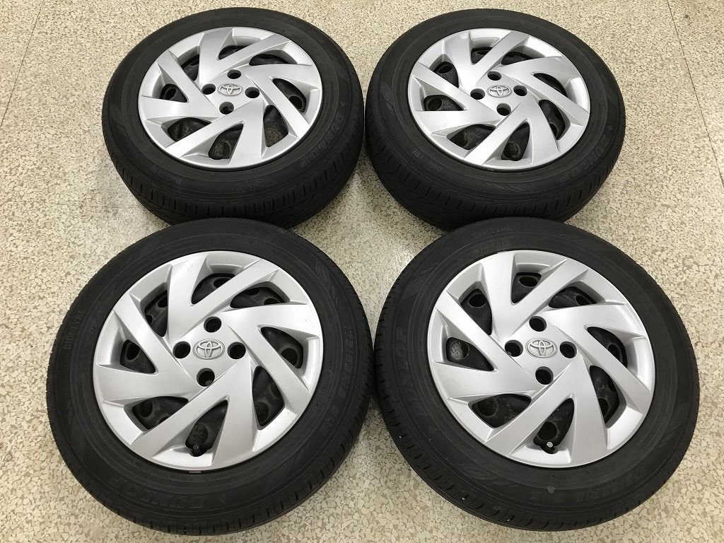 ◎傷少 TOYOTA NHP10 アクア 純正 キャップ付 スチール 15inc 5.5J 40 国産 バリ溝 175|65R15 4本 即使用可 個人宅OK ヤリス ヴィッツ