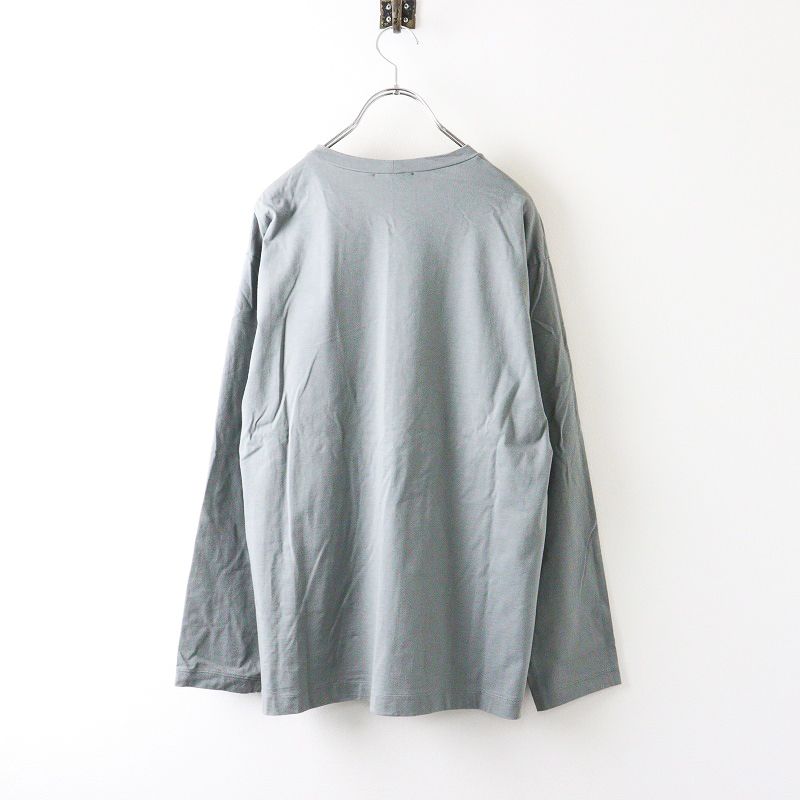 メンズ エイトン ATON Nuback cotton long sleeve t-shirt ヌバックコットンロングスリーブTシャツ 02/グレー ロンT【2400014051902】