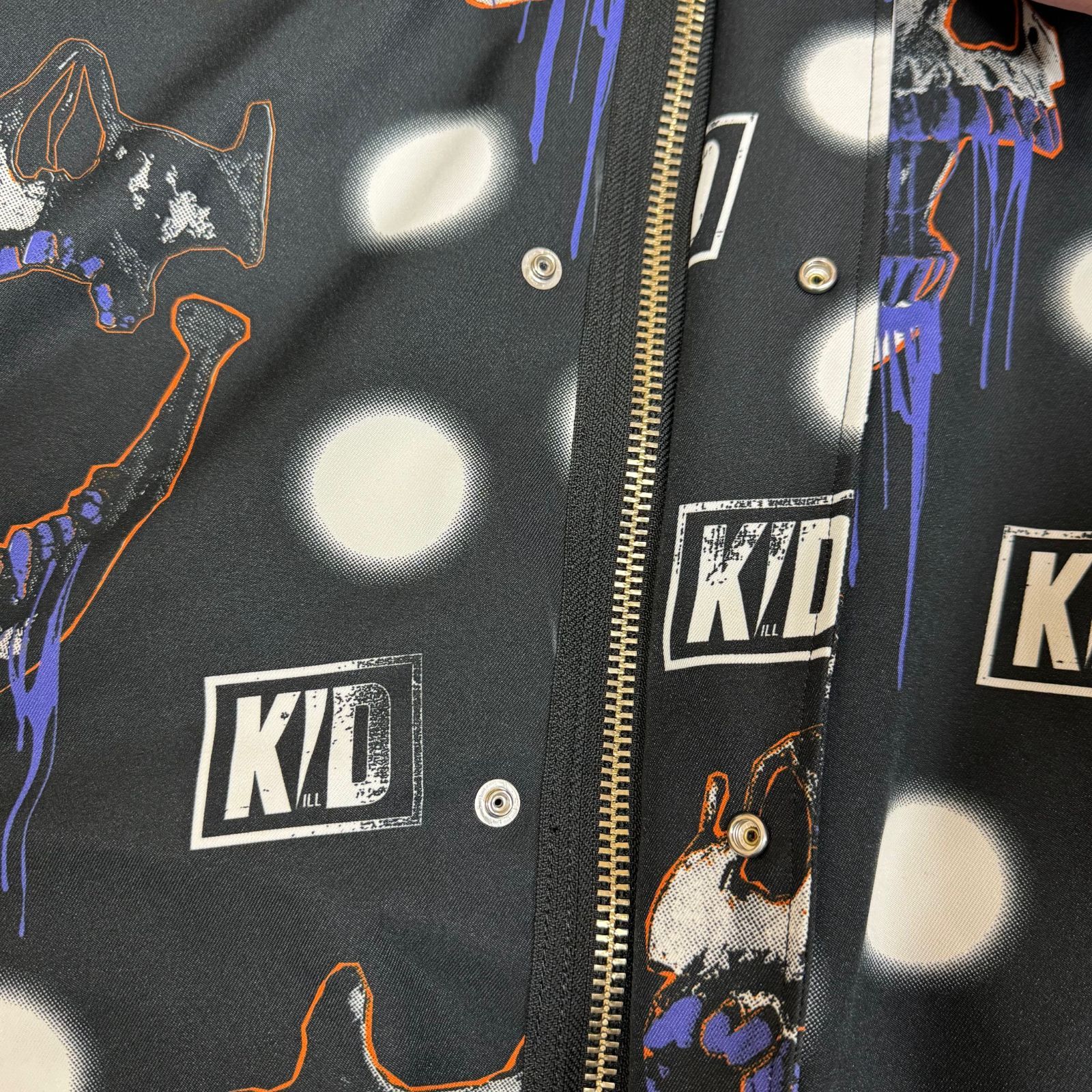 KIDILL SKULL PRINT MODS COAT YELLOW