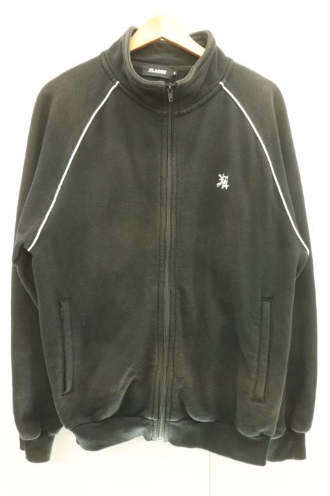 【中古】 X-LARGE メンズジャージ トラックジャケット M EMBROIDERED LOGO PIPING ZIP UP X-LARGE M 黒 ブラック 刺繍