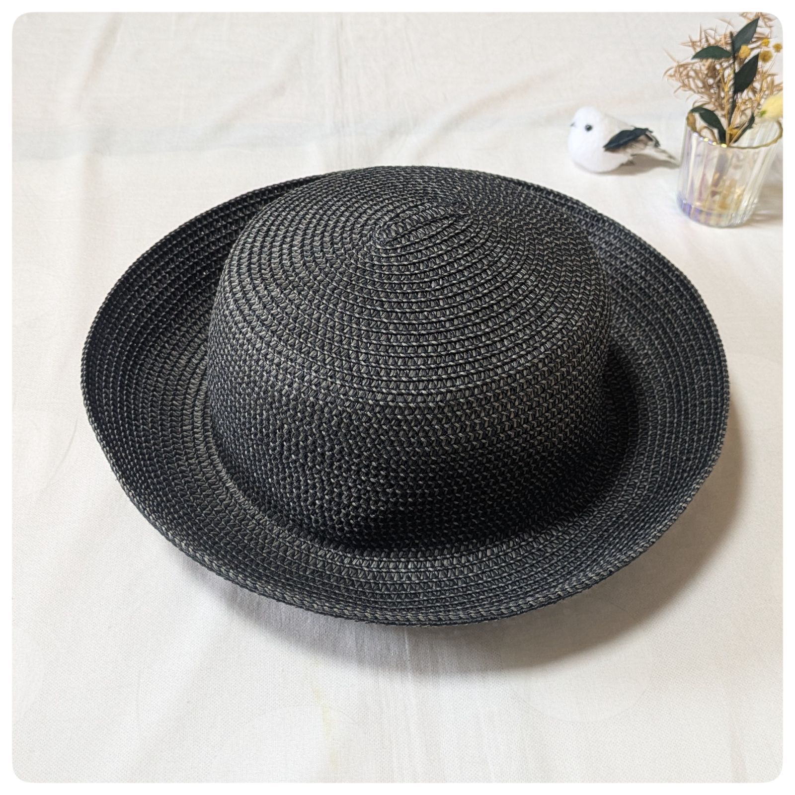 美品】エレンディーク ペーパーカサブランカハット 麦わら帽子