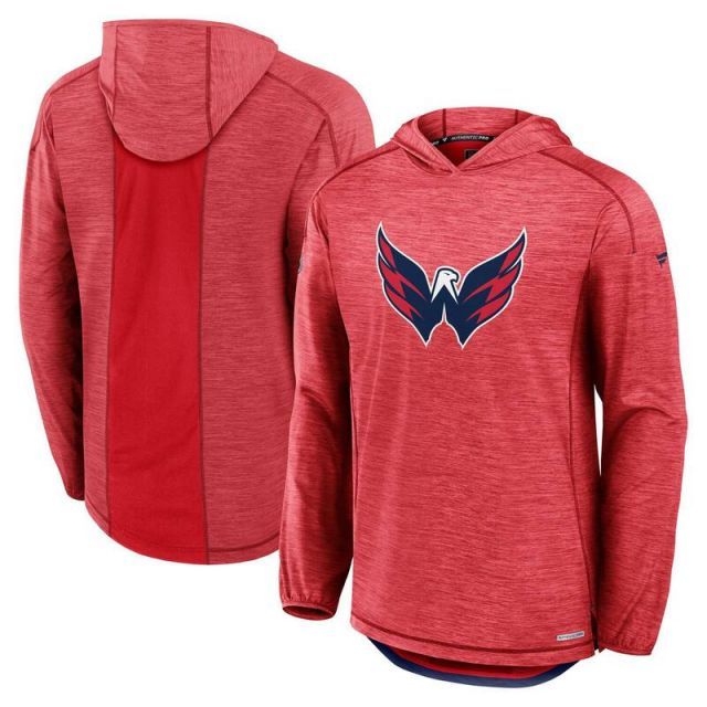 【送料無料】 ファナティクス メンズ Tシャツ トップス Men's Fanatics Red Washington Capitals Authentic Pro Rink Lightweight Pullover Hoodie Cap Red