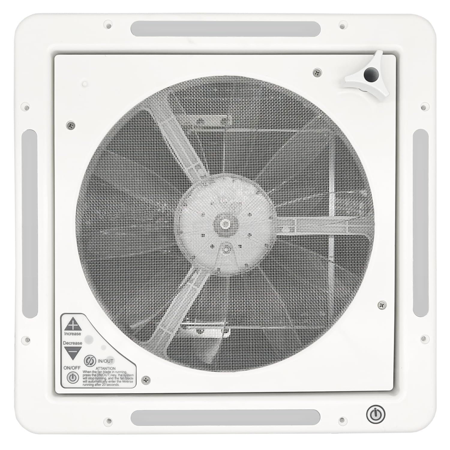 Iproods キャンピングカー 換気扇 ルーフベントファン 排気 換気 双方向空気交換 LEDライト付き 12V14インチ-1