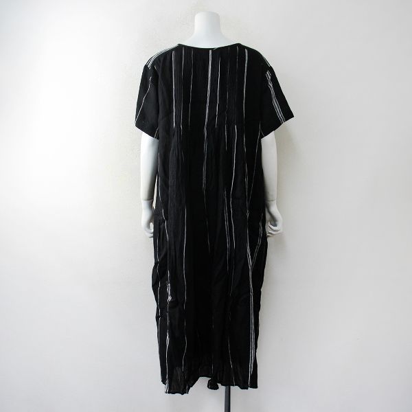 美品　メゾンドソイル　ワンピース 美品 maison de soil メゾンドソイル リネン ピンタック ランダム