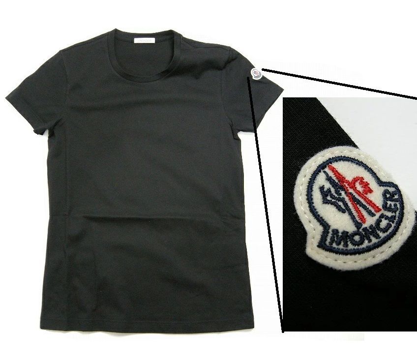 サイズXS-XL■新品■モンクレール スリムフィット Tシャツ 半袖TEE ブラック レディース
